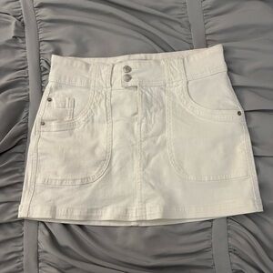 Bershka White Denim Mini Skirt